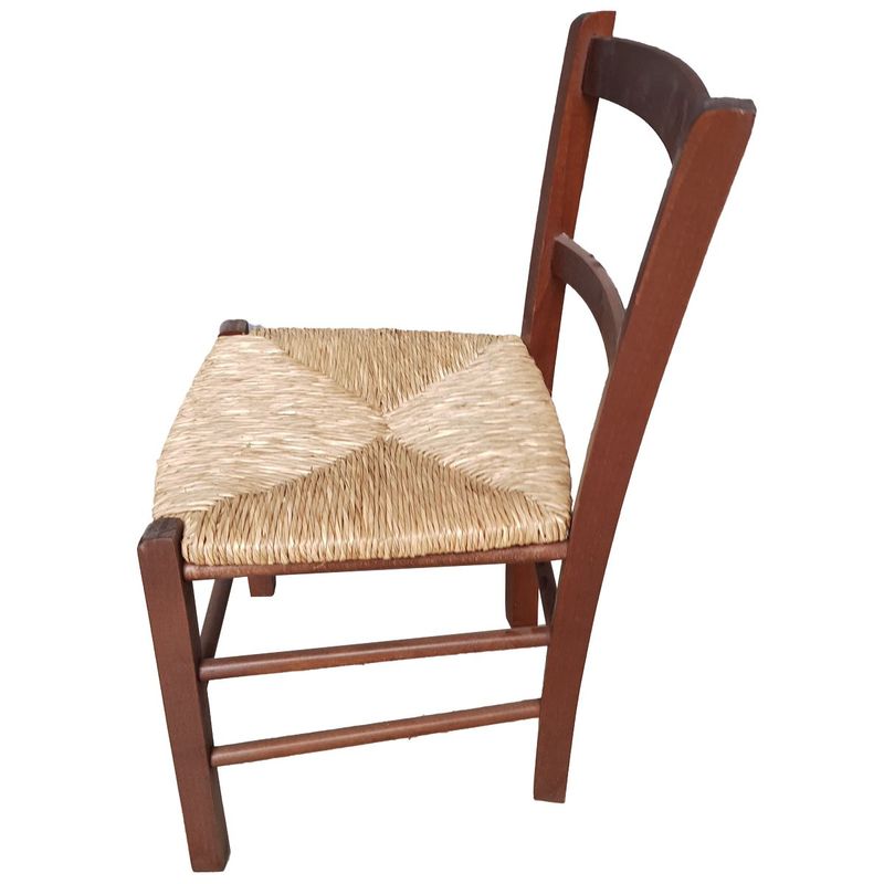Mezza Sedia Noce Seduta Paglia Seduta h38 (Ideale per camino)