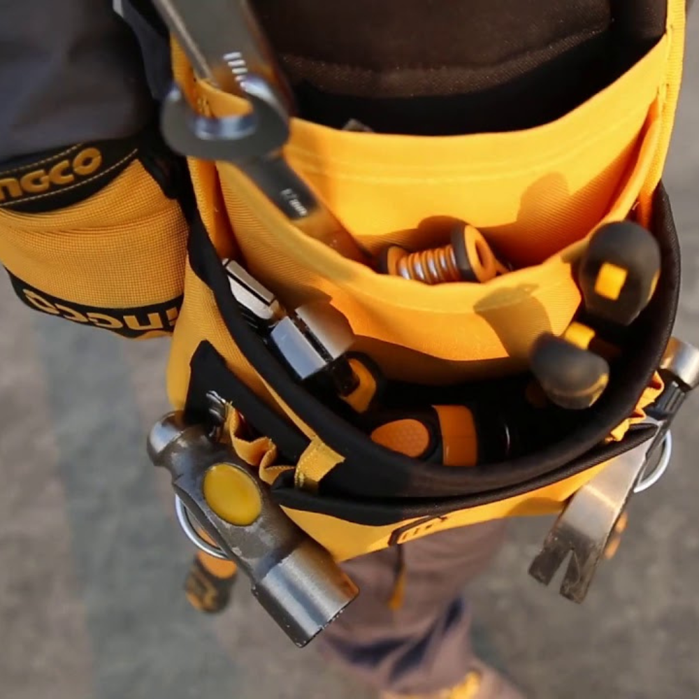 Fodero porta attrezzi 10 tasche 2 ganci porta martello borsa cintura strumenti