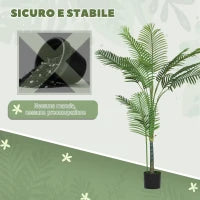 Pianta Finta Palma Areca Alta 150 cm per Interni con Vaso, Decorazione per Casa e Ufficio, Verde