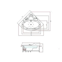 Vasca idromassaggio bianca cromoterapia 135 X 135 cm 12 getti – Miami