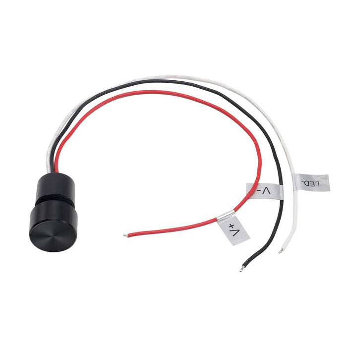 Micro Pulsante Illuminazione LED Regolabile Interruttore con Funzione Dimmer e Memoria Input 12V-24VDC Output 12-24VDC Corrente 4A Impermeabile IP65 30cm