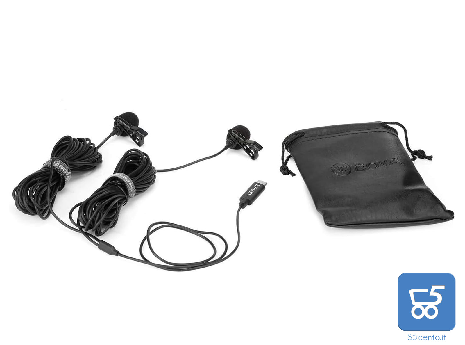 Microfoni Lavalier BOYA BY-M3D Digitali a Doppia Testa USB tipo C compatibili con iPad Pro, Mac PC