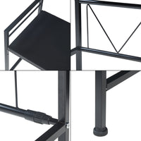 Scaffale per Microonde Sorsele Alto 48 cm Regolabile in Larghezza 40-63 cm Metallo Nero [en.casa]