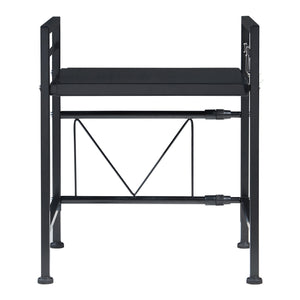 Scaffale per Microonde Sorsele Alto 48 cm Regolabile in Larghezza 40-63 cm Metallo Nero [en.casa]