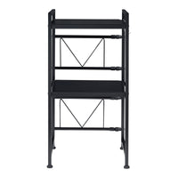 Scaffale per Microonde Sorsele Alto 79 cm Regolabile in Larghezza 40-63 cm Metallo Nero [en.casa]