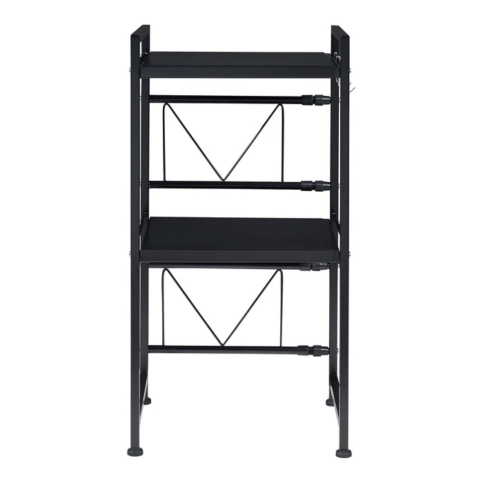 Scaffale per Microonde Sorsele Alto 79 cm Regolabile in Larghezza 40-63 cm Metallo Nero [en.casa]