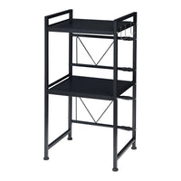 Scaffale per Microonde Sorsele Alto 79 cm Regolabile in Larghezza 40-63 cm Metallo Nero [en.casa]