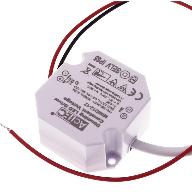 Mini Alimentatore Dimmerabile Triac Dimming Taglio di Fase IP65 Tensione Costante 12V 12W 1A 50X48X24 mm