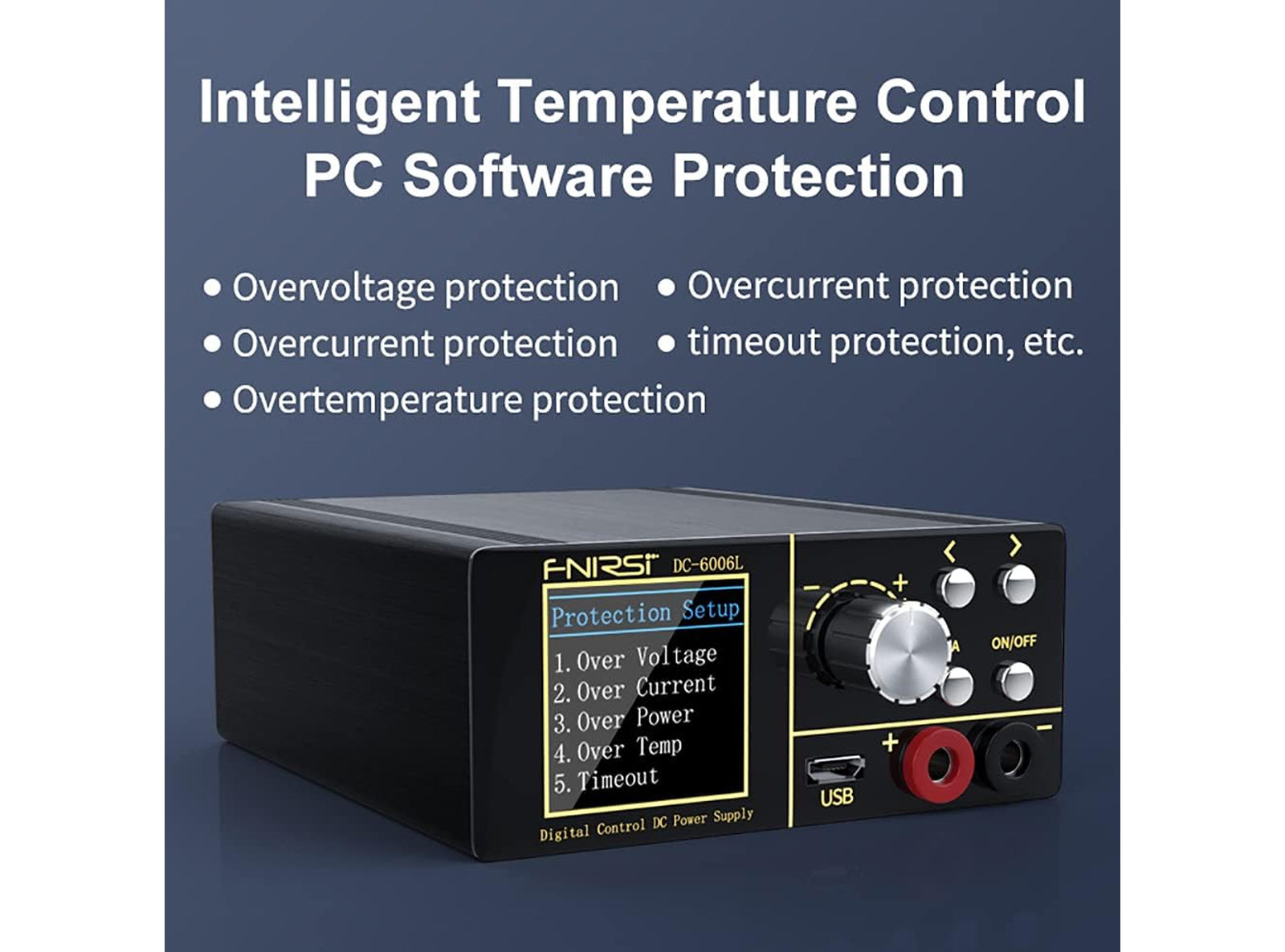 Mini Alimentatore da Banco DC Regolabile 60V 6A 80W Convertitore Buck con Voltmetro e Cavo USB in Dotazione - Ex Demo