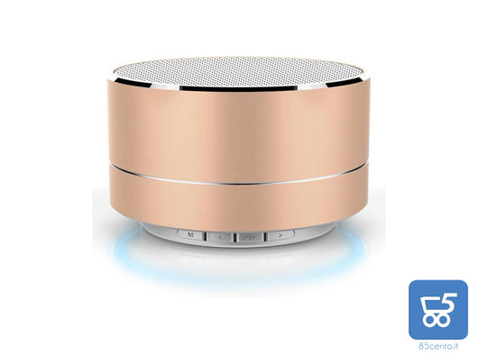 Mini Altoparlante per PC Smartphone Bluetooth Portatile LED Wireless Color ORO - EX DEMO