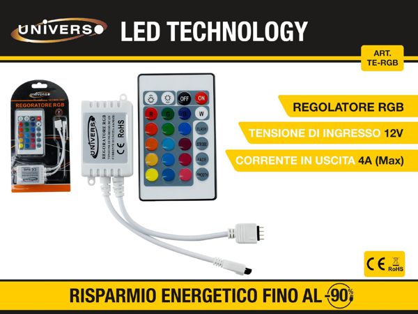 Mini Centralina RGB Controller per Striscia Led TE-RGB