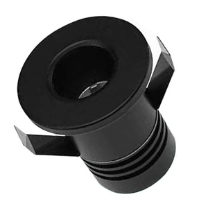 Mini Faretto Led Da Incasso Rotondo 3W 220V 3000K Φ35*H38mm Foro 30mm Carcassa Nera Sostituibile Angolo 15° CRI≥80 UGR≤10 IP20