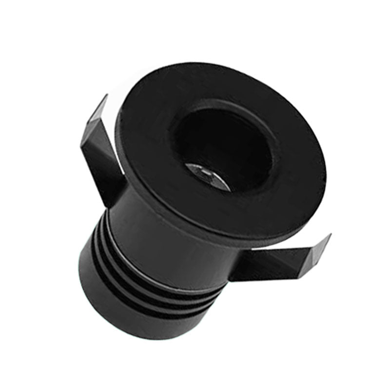Mini Faretto Led Da Incasso Rotondo 3W 220V 3000K Φ35*H38mm Foro 30mm Carcassa Nera Sostituibile Angolo 15° CRI≥80 UGR≤10 IP20