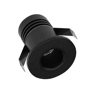 Mini Faretto Led Da Incasso Rotondo 3W 220V 3000K Φ35*H38mm Foro 30mm Carcassa Nera Sostituibile Angolo 15° CRI≥80 UGR≤10 IP20