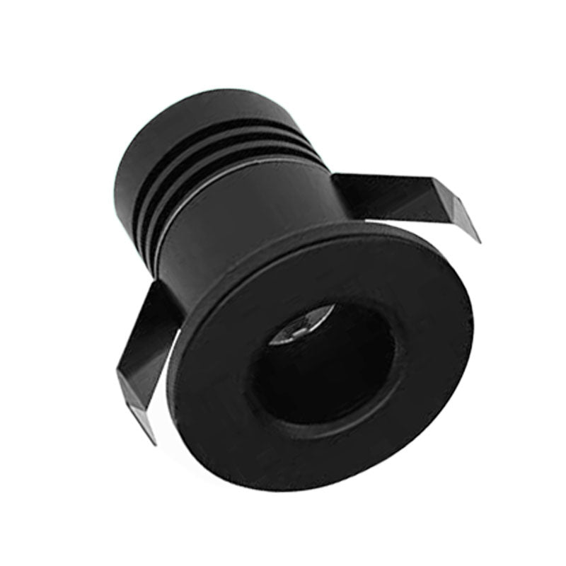 Mini Faretto Led Da Incasso Rotondo 3W 220V 3000K Φ35*H38mm Foro 30mm Carcassa Nera Sostituibile Angolo 15° CRI≥80 UGR≤10 IP20