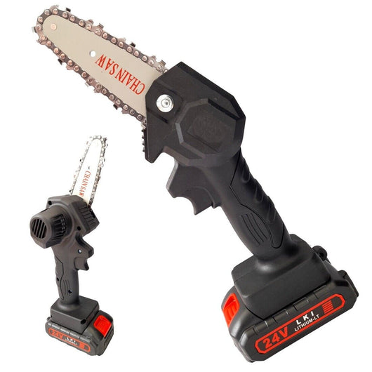 Mini elettrosega doppia batteria 24V motosega elettrica tagliarami  4''EA-98819