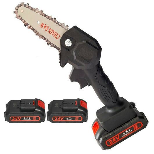 Mini elettrosega doppia batteria 24V motosega elettrica tagliarami  4''EA-98819