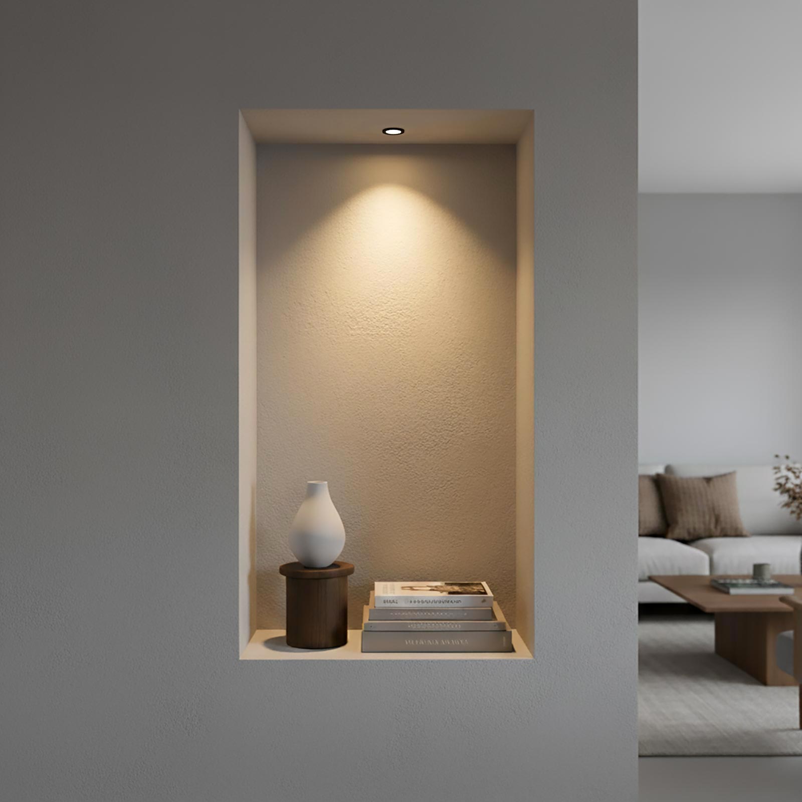 Mini faretto incasso moderno LED 3W CCT cornice intercambiabile bianco nero luce mensole mobili ripiani cappa vetrine 230V TONDO