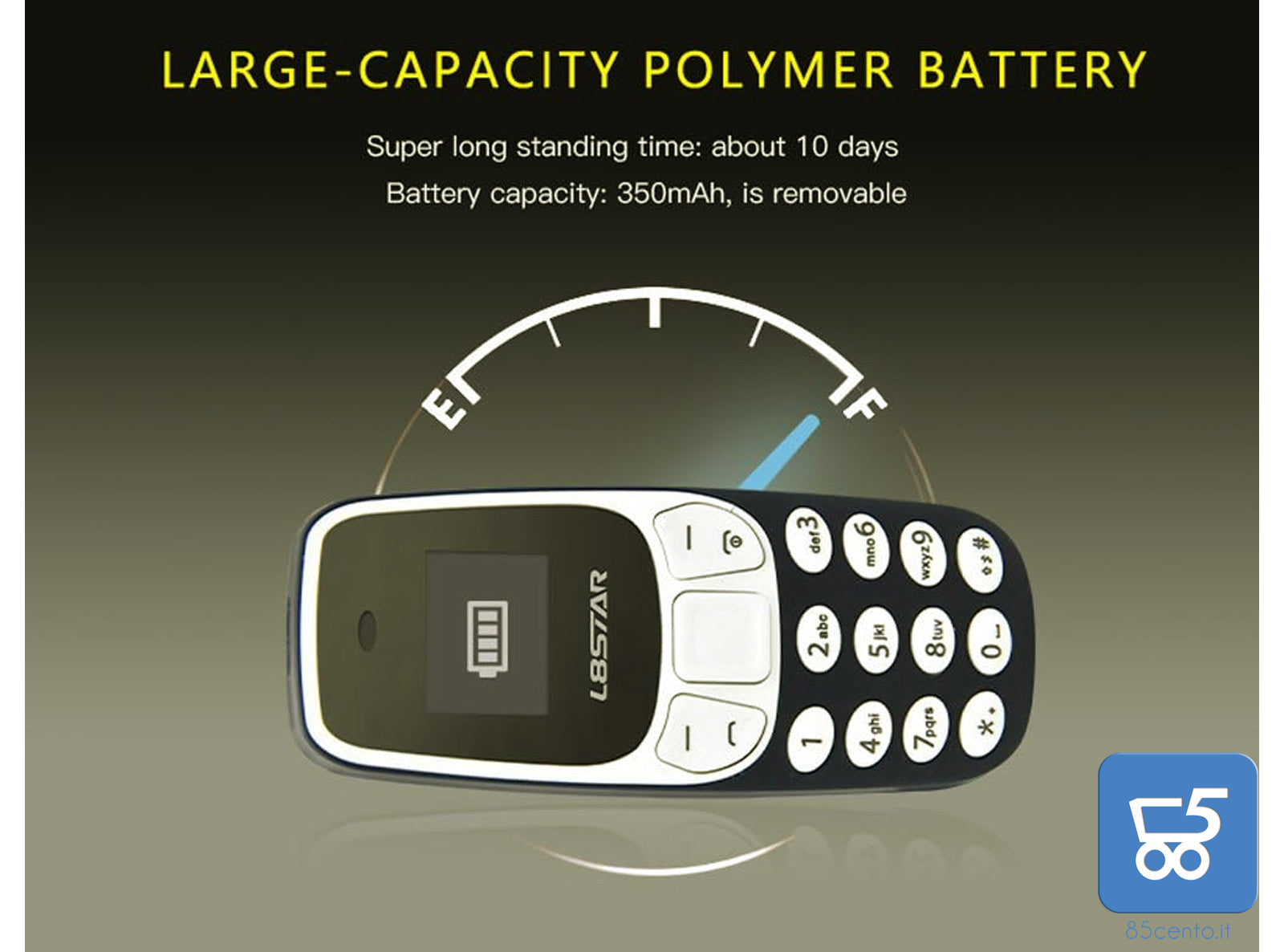 Mini telefono 2 in 1 GSM con Vivavoce Bluetooth Dialer Doppia Scheda SIM L8STAR BM10 NERO