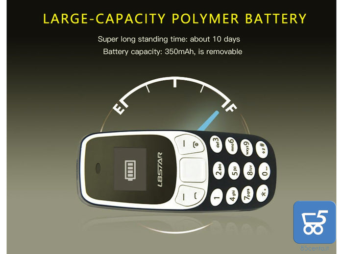 Mini telefono 2 in 1 GSM con Vivavoce Bluetooth Dialer Doppia Scheda SIM L8STAR BM10 NERO