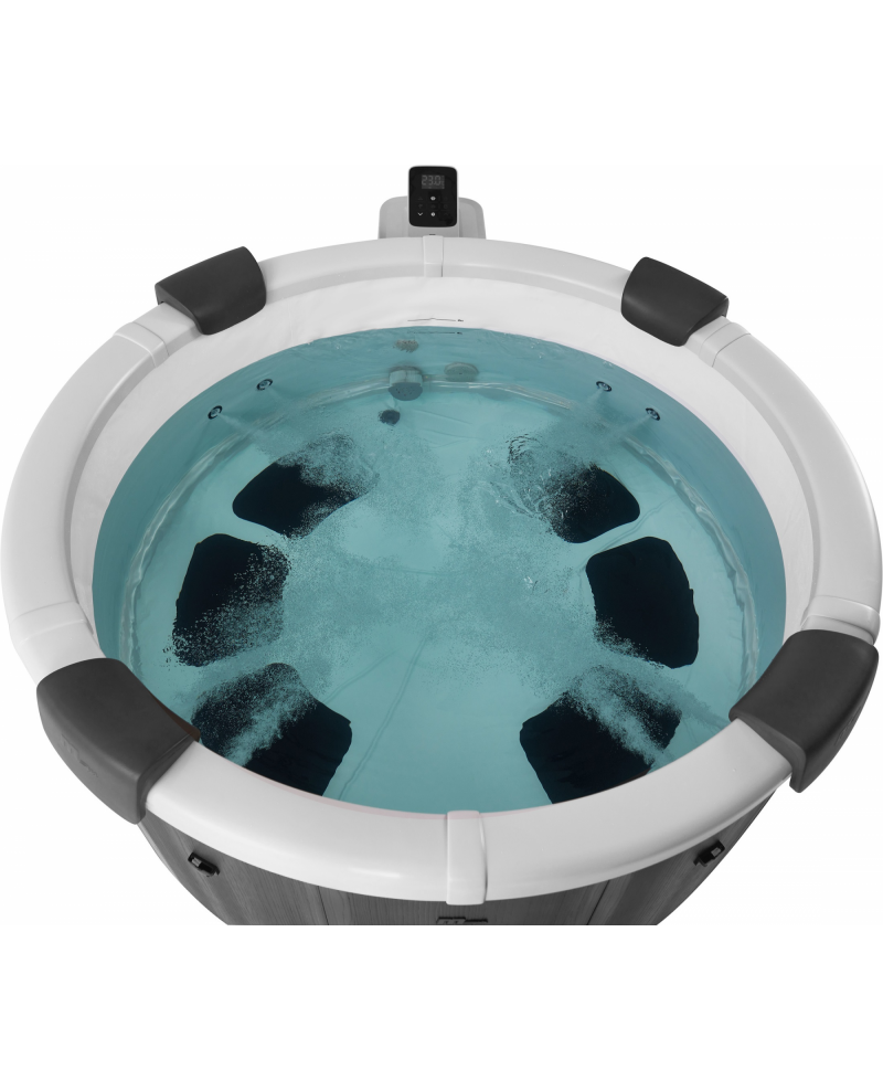 Minipiscina Idromassaggio Tonda 182cm Riscaldatore, Led Mspa Denver Plus