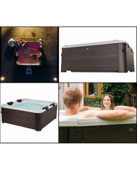 Minipiscina idromassaggio rigida da esterno, 6 sedute rettangolare 160x160x65cm Mspa Tribeca