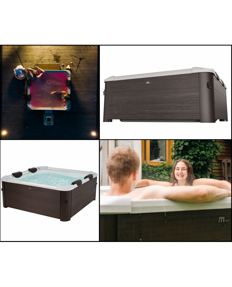 Minipiscina idromassaggio rigida da esterno, 6 sedute rettangolare 160x160x65cm Mspa Tribeca
