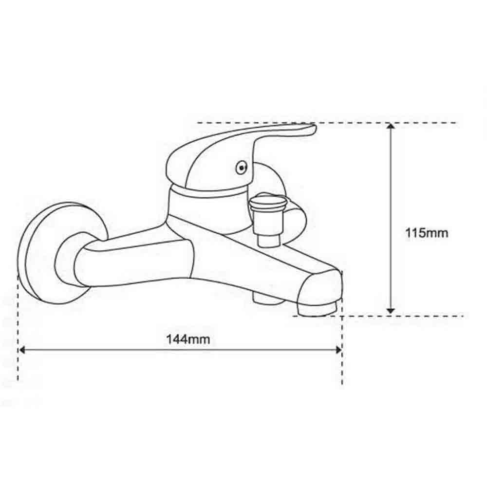 Miscelatore Rubinetto Monocomando Vasca Da Bagno Per Parete Attacco Doccia 52928