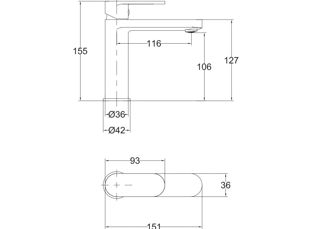 Miscelatore lavabo bagno monocomando, cromo, moderno Sicena Quarik