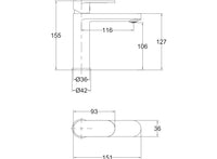 Miscelatore lavabo bagno monocomando, cromo, moderno Sicena Quarik