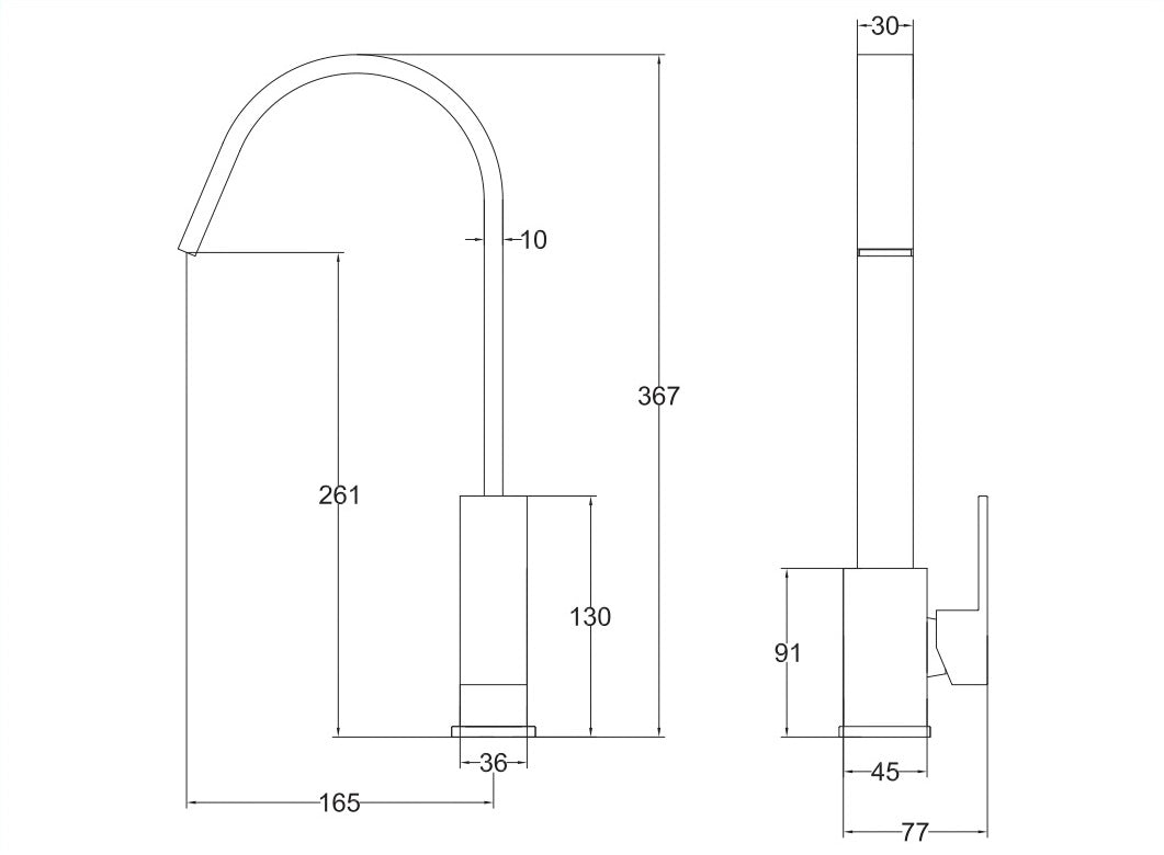 Miscelatore lavello cucina monocomando, cromo, moderno Sicena Quarik