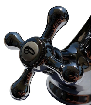 Miscelatore rubinetto cromato lavello cucina bagno lavabo con piletta 52344A