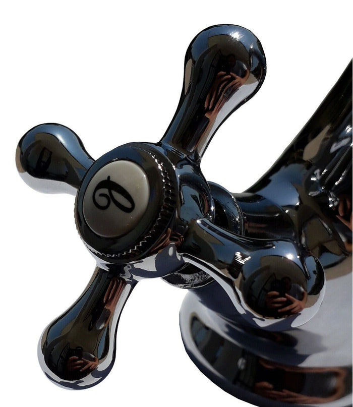 Miscelatore rubinetto cromato lavello cucina bagno lavabo con piletta 52344A