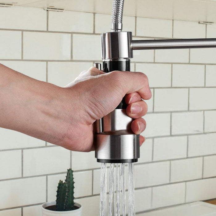 Miscelatore rubinetto cucina acciaio inox monocomando con doccetta lavello 59286