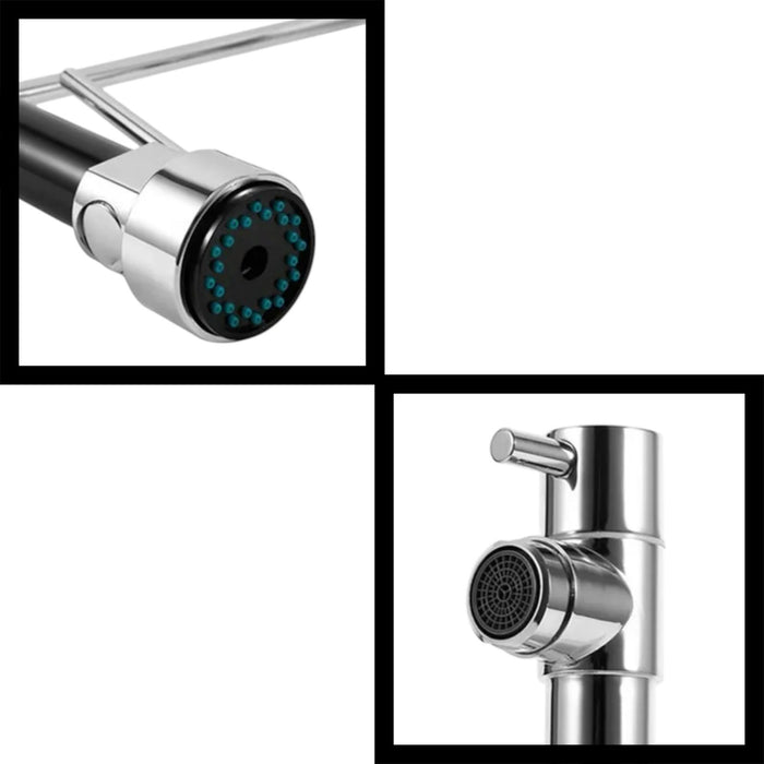 Miscelatore rubinetto cucina acciaio inox monocomando con doccetta lavello 59286