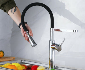 Miscelatore rubinetto lavello cucina con doccetta monocomando canna alta 59660