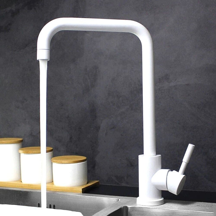 Miscelatore rubinetto monocomando per lavabo cucina canna alta bianco 79829