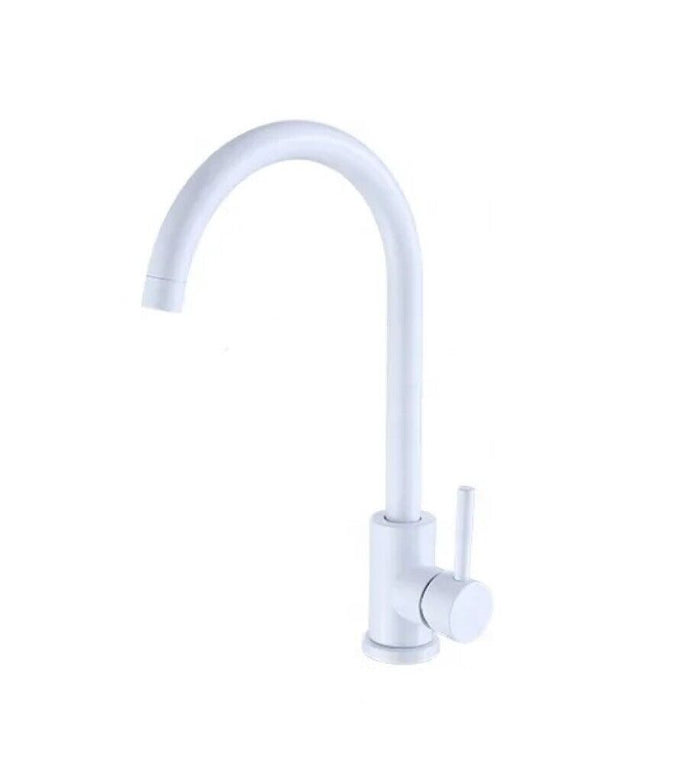 Miscelatore rubinetto monocomando per lavabo cucina canna alta bianco 79830