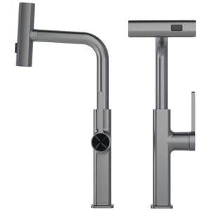Miscelatore rubinetto monocomando per lavabo cucina canna alta grigio opaco87257