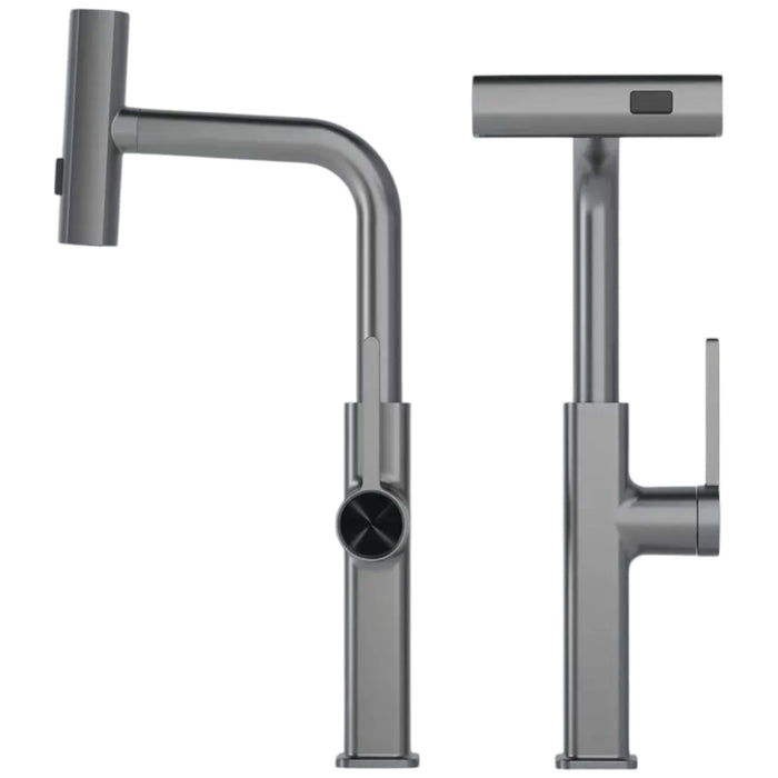 Miscelatore rubinetto monocomando per lavabo cucina canna alta grigio opaco87257