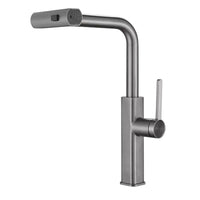Miscelatore rubinetto monocomando per lavabo cucina canna alta grigio opaco87257