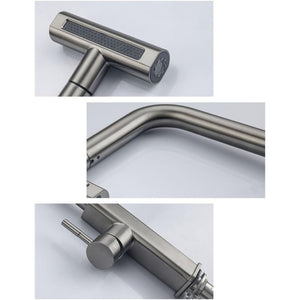 Miscelatore rubinetto monocomando per lavabo cucina canna alta grigio opaco87257