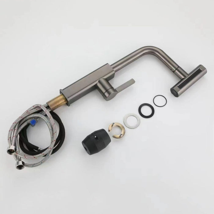 Miscelatore rubinetto monocomando per lavabo cucina canna alta grigio opaco87257