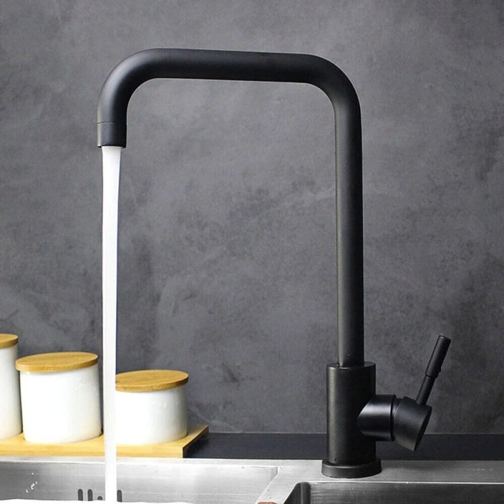 Miscelatore rubinetto monocomando per lavabo cucina canna alta nero opaco 79828