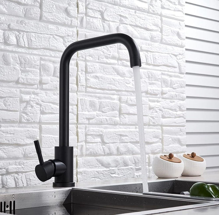 Miscelatore rubinetto monocomando per lavabo cucina canna alta nero opaco 79828