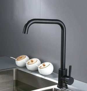 Miscelatore rubinetto monocomando per lavabo cucina canna alta nero opaco 79828