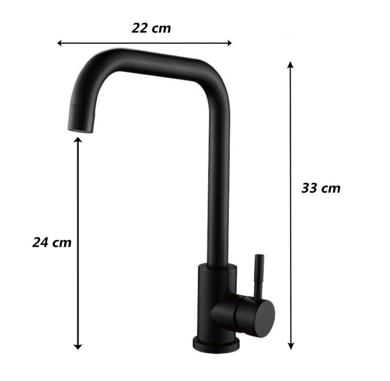 Miscelatore rubinetto monocomando per lavabo cucina canna alta nero opaco 79828