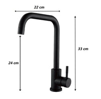 Miscelatore rubinetto monocomando per lavabo cucina canna alta nero opaco 79828