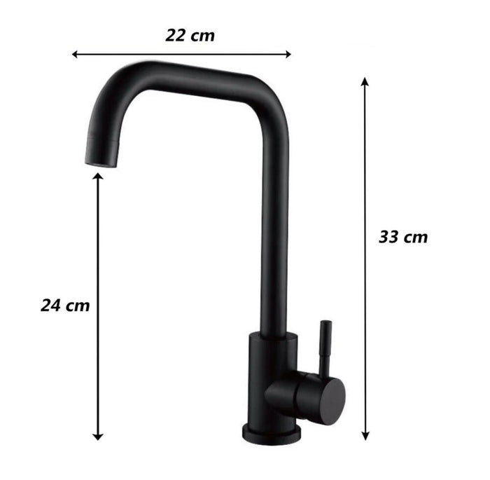 Miscelatore rubinetto monocomando per lavabo cucina canna alta nero opaco 79828
