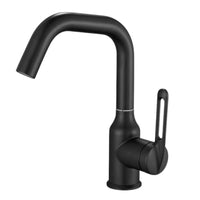 Miscelatore rubinetto monocomando per lavabo cucina canna bassa nero opaco 87258